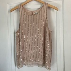 Francesca’s. Blush pink sequin tank top. Medium